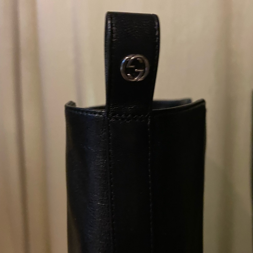 Gucci tall leather boots with mirror heel - Picture 10 of 14